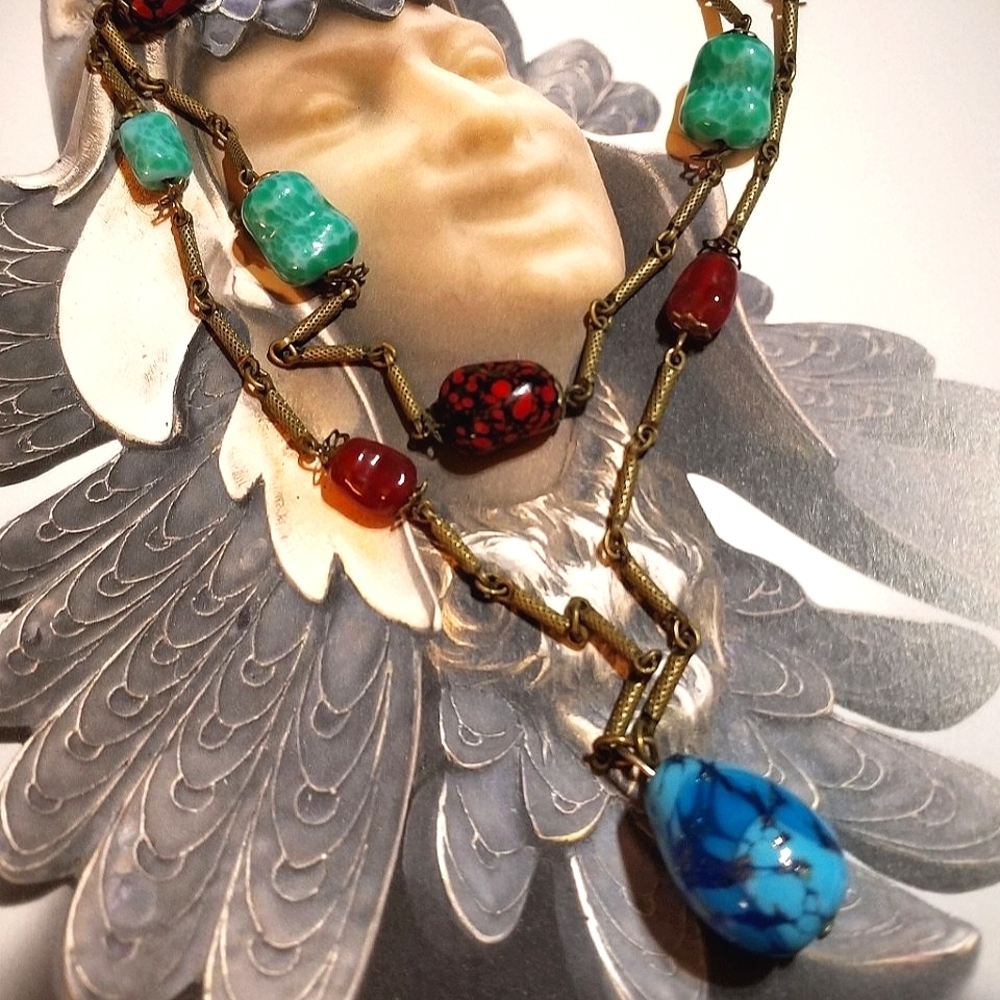 RARE Antique Venetian BORO Glass Necklace - Picture 8 of 9